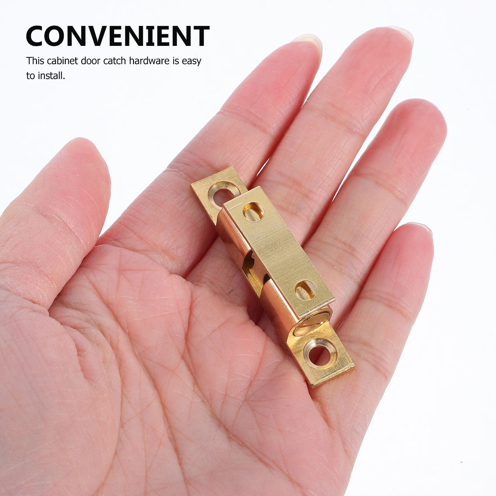 Furniture Hardware Brass - 4-częściowy zestaw mosiężnych zatrzasków do drzwi