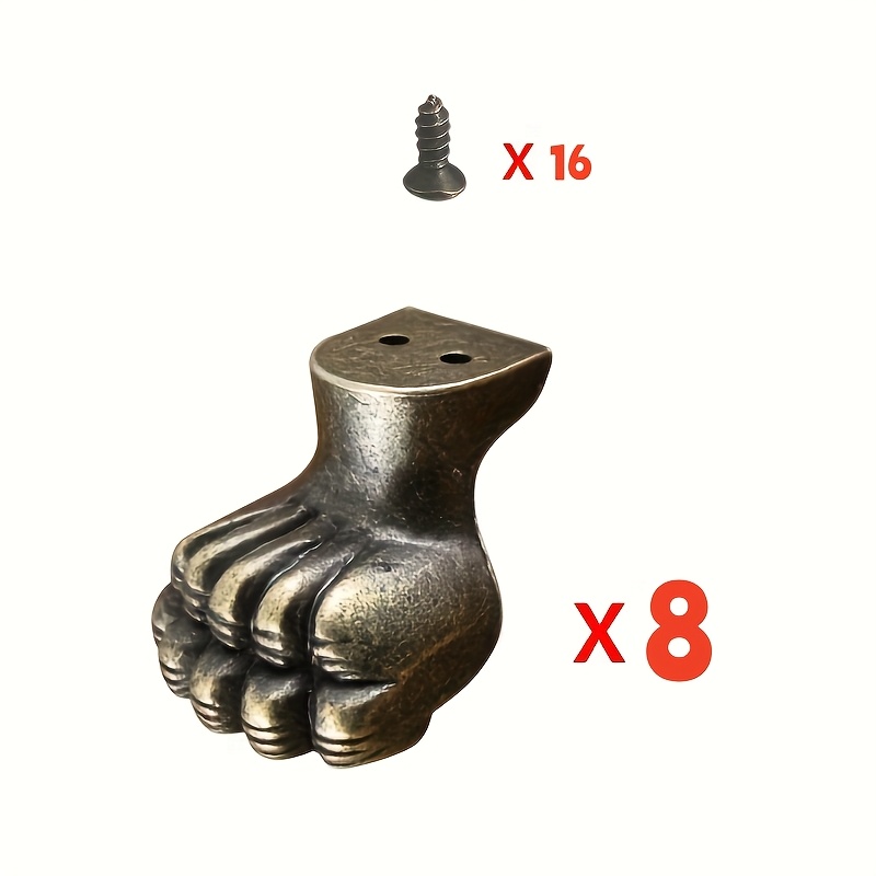 Furniture Hardware Brass - 8 szt. Antyczne mosiężne nóżki do