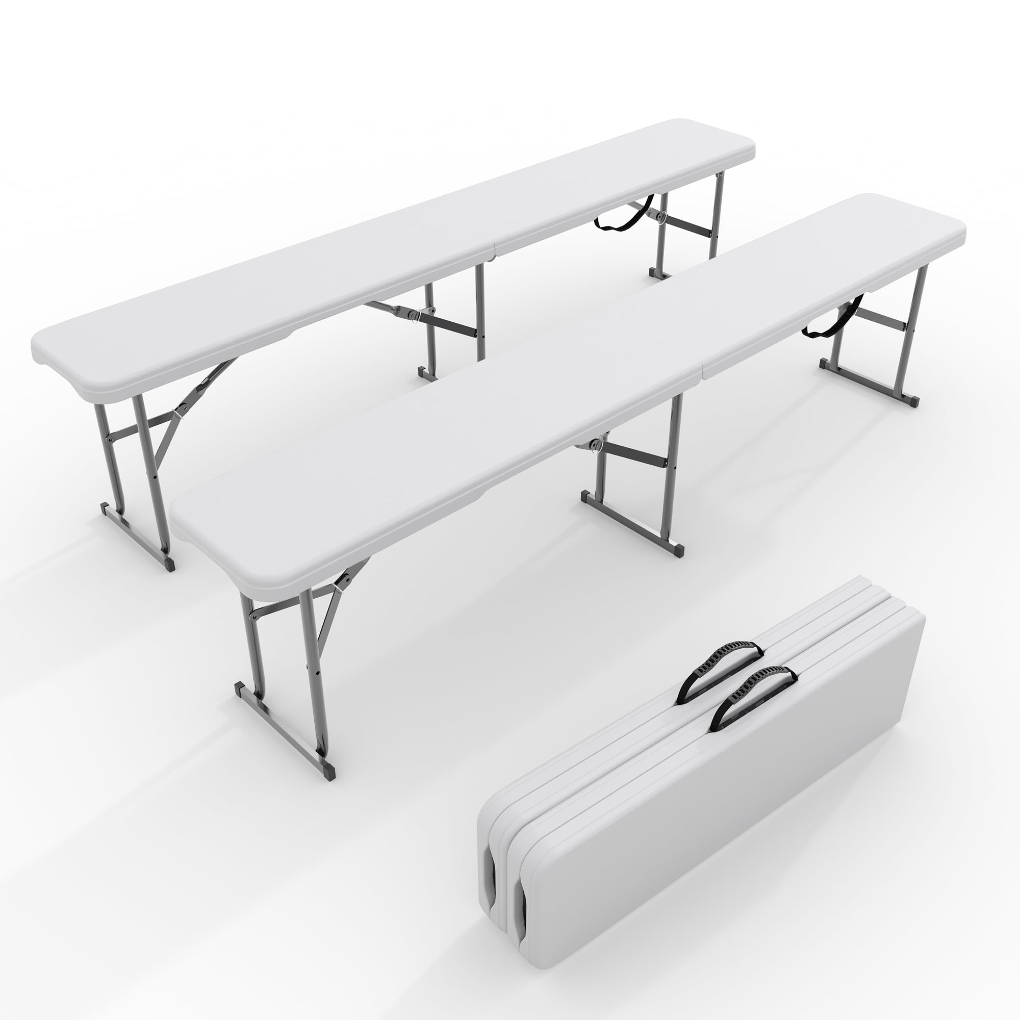 Furniture Hardware Brass - Zestaw 2 składanych ławek ogrodowych o