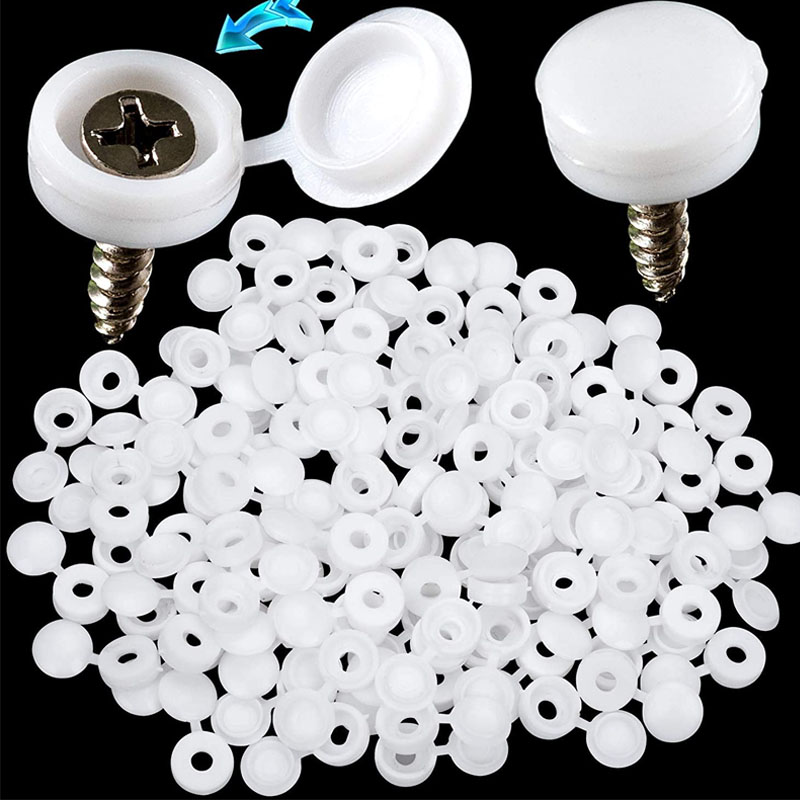 Furniture Hardware Covers - Biała plastikowa zakrętka na zawiasach Składana