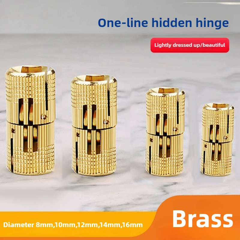Furniture Hardware Brass - 1 SZT. Miedziano-Mosiężne Zawiasy Meblowe 8-16mm