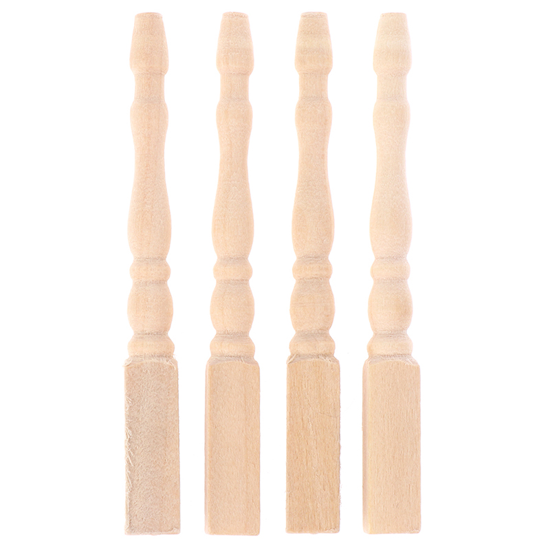 Furniture Hardware Feet - ● 4 szt./zestaw 1:12 Miniaturowe drewniane