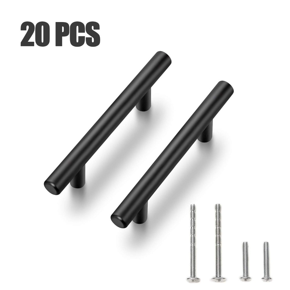 Furniture Hardware Drawer Pulls - 20 szt. Szafka ciągnie matowa czarna