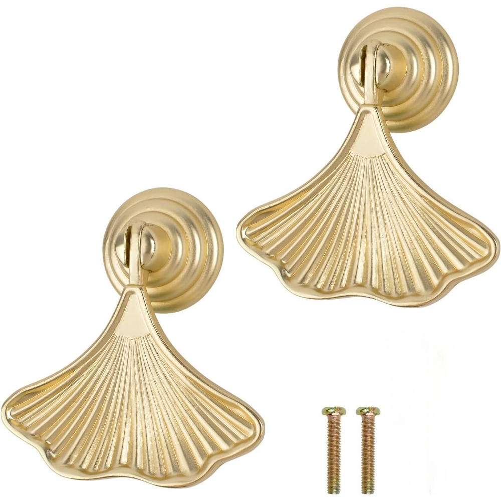 Furniture Hardware Drop Pulls - 2 szt. Uchwyty w kształcie liścia