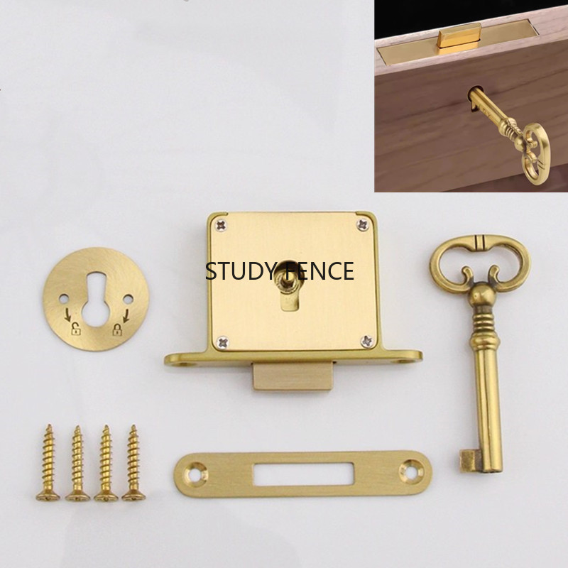 1 szt. Antyczny metalowy zamek – Furniture Hardware Brass recenzja i cena